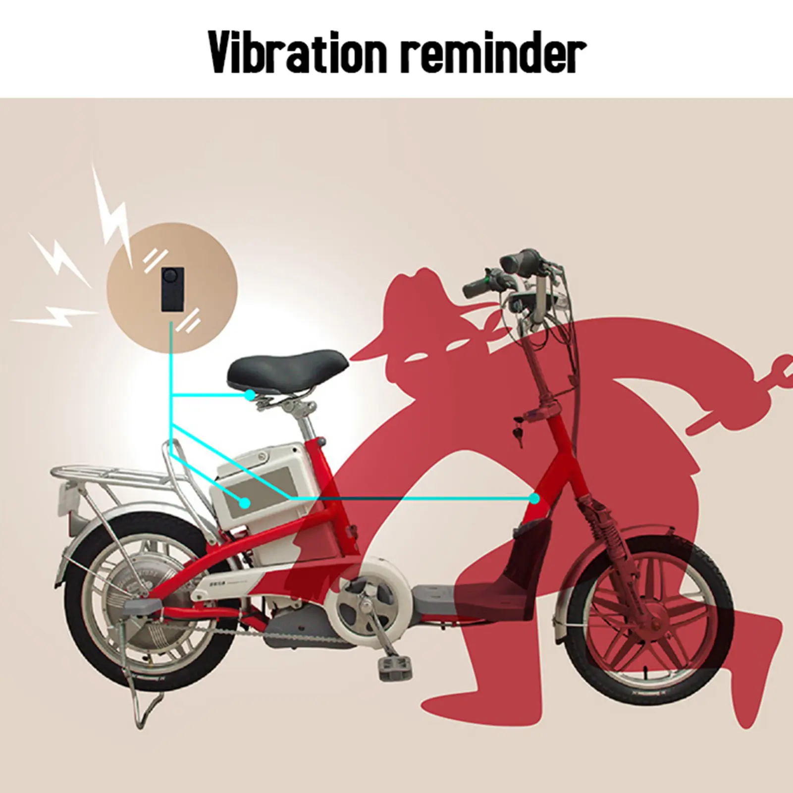 110dB Bike Alarm Wireless Vibration Motion Sensor Motorcycle Bicycle Security Sensors Bike Alarm with Remote