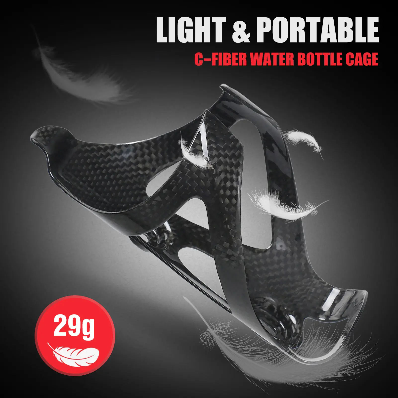 Bike Water Bottle Cage C- Cage Bike Water Bottle Holder Lightweight  Easy to Mount for 70-74mm Bottles