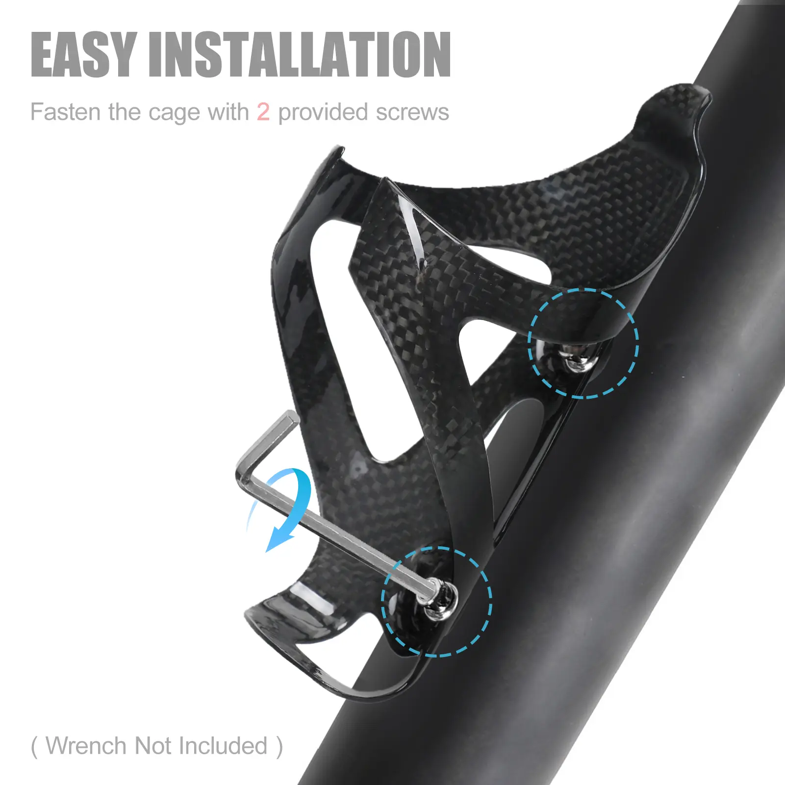 Bike Water Bottle Cage C- Cage Bike Water Bottle Holder Lightweight  Easy to Mount for 70-74mm Bottles
