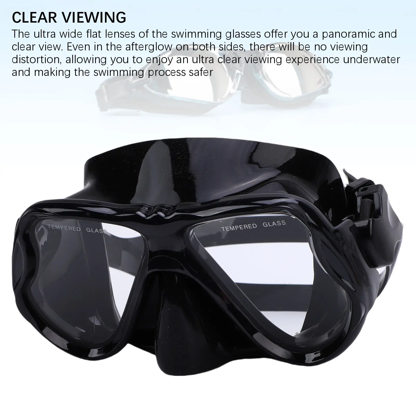 Swimming Glasses with Nose Cover Adults 180 Degree Clear View for Snorkeling Diving Pool Beach Swimming Glasses with Nose Cover
