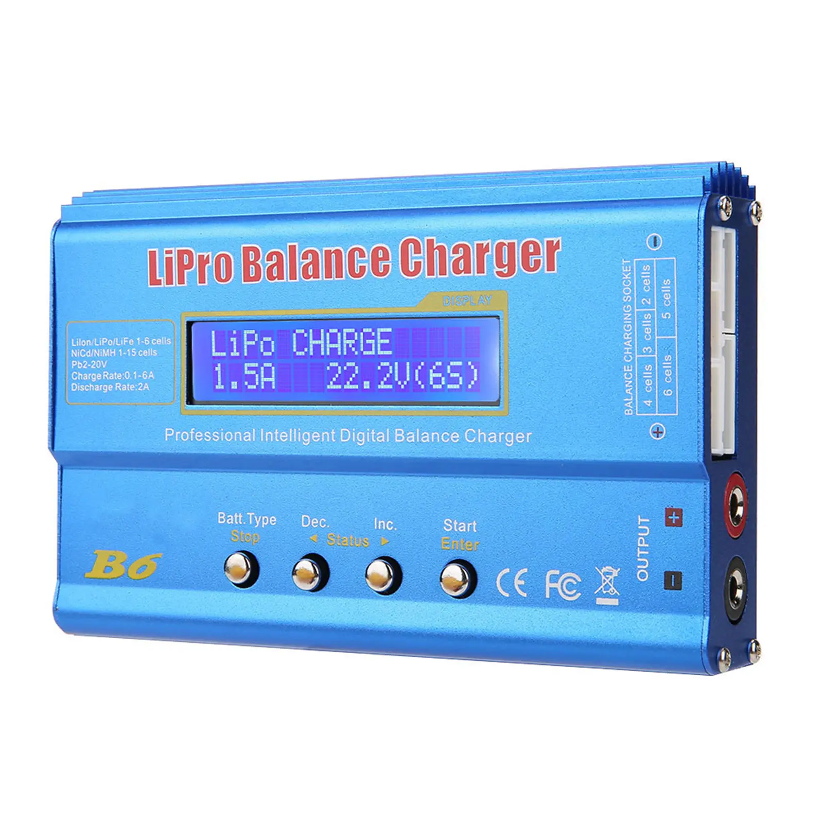80W 6A Lipo Battery Balance Charger Discharger for LiPo，Li-ion，Li-Fe，LiHV Battery (1-6S), NiMH，NiCd (1-15S), Rc Hobby Battery