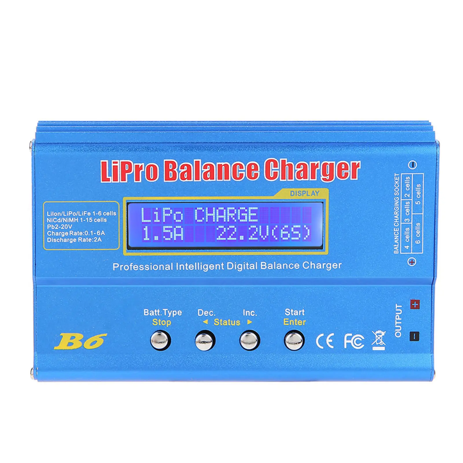 80W 6A Lipo Battery Balance Charger Discharger for LiPo，Li-ion，Li-Fe，LiHV Battery (1-6S), NiMH，NiCd (1-15S), Rc Hobby Battery