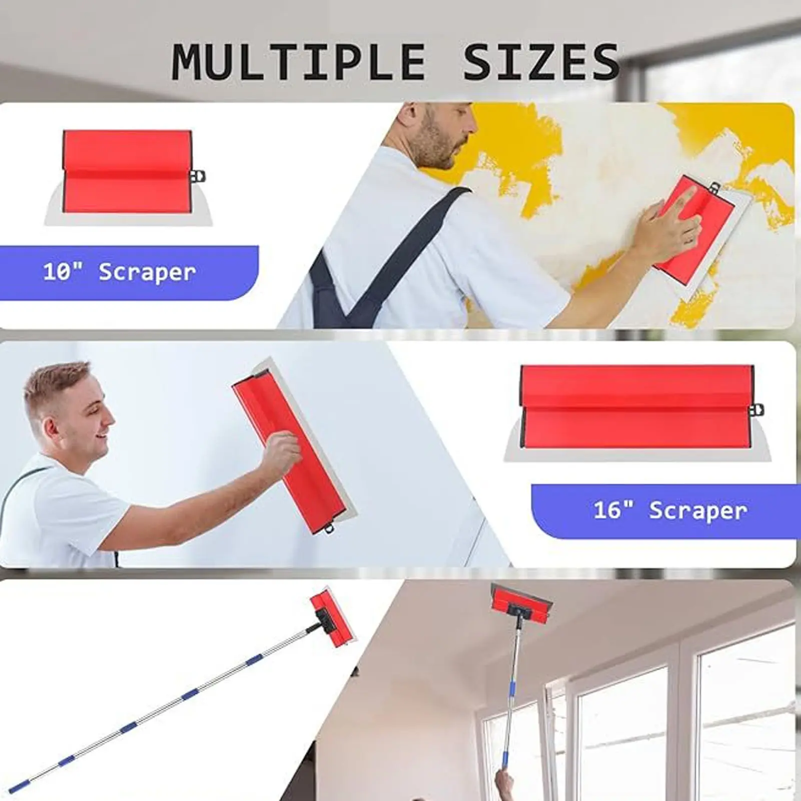 Finishing Tools Set Lightweight Ergonomic  Skimming Blade Set Non Slip Handle User Friendly for Home Renovation
