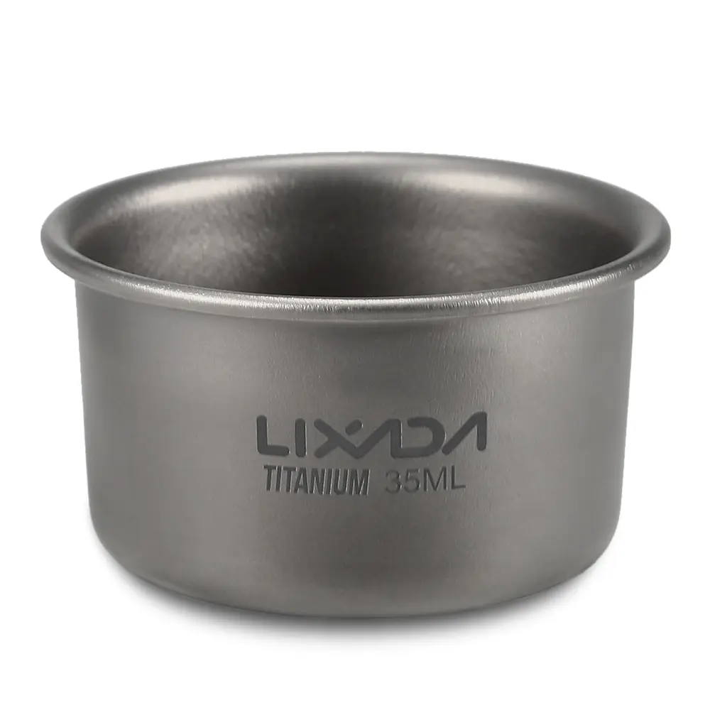 Lixada 35ml Mini Titanium Tea Cup Home  Outdoor Camping Hiking Coffee Tea Cup Mug 8g camping titanium tea cup home tea cup