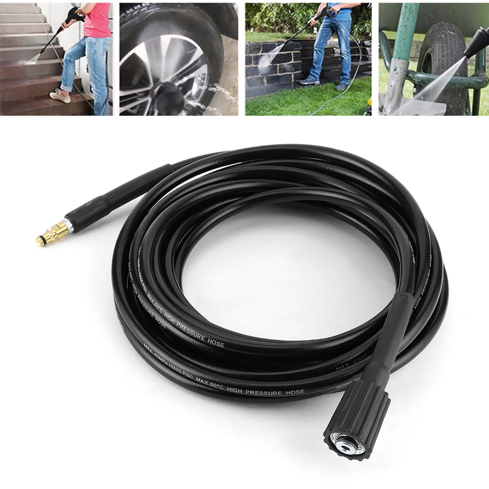 40MPa/5800PSI Auto Washer Hose High Pressure Water Cleaning Rubber Pipe Fit for  K2 K3 K4 K5 Car Cleaning Accessory
