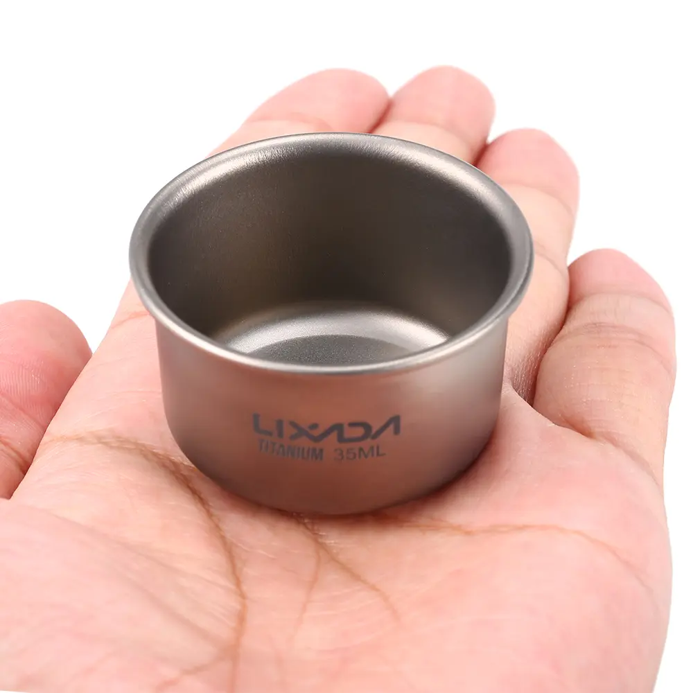 Lixada 35ml Mini Titanium Tea Cup Home  Outdoor Camping Hiking Coffee Tea Cup Mug 8g camping titanium tea cup home tea cup