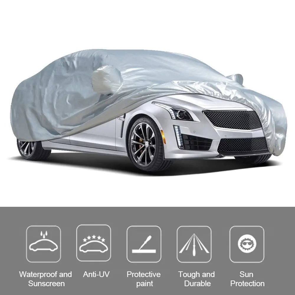 Vislone Universal Full Car Cover Outdoor Indoor UV Protection Sunscreen Heat Protection Dustproof  Scratch-Resistant Sedan Suit