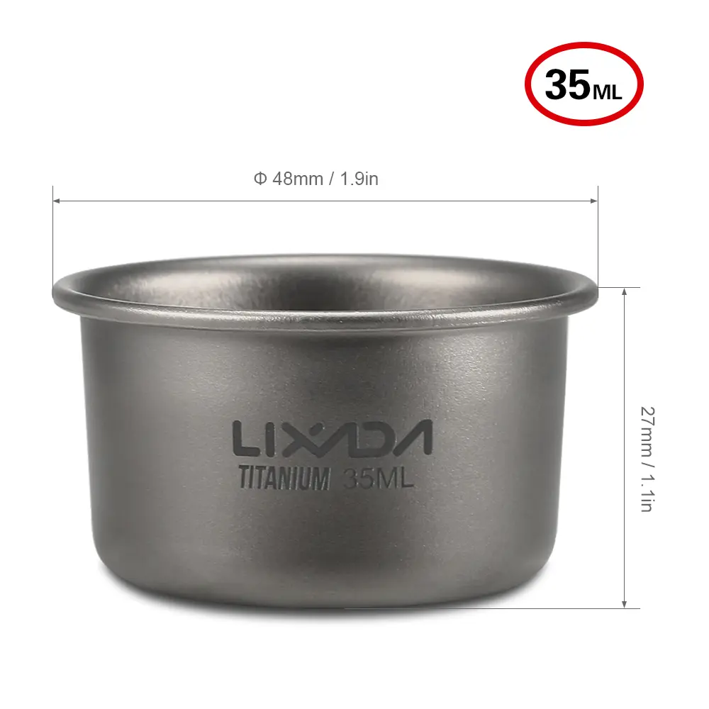 Lixada 35ml Mini Titanium Tea Cup Home  Outdoor Camping Hiking Coffee Tea Cup Mug 8g camping titanium tea cup home tea cup