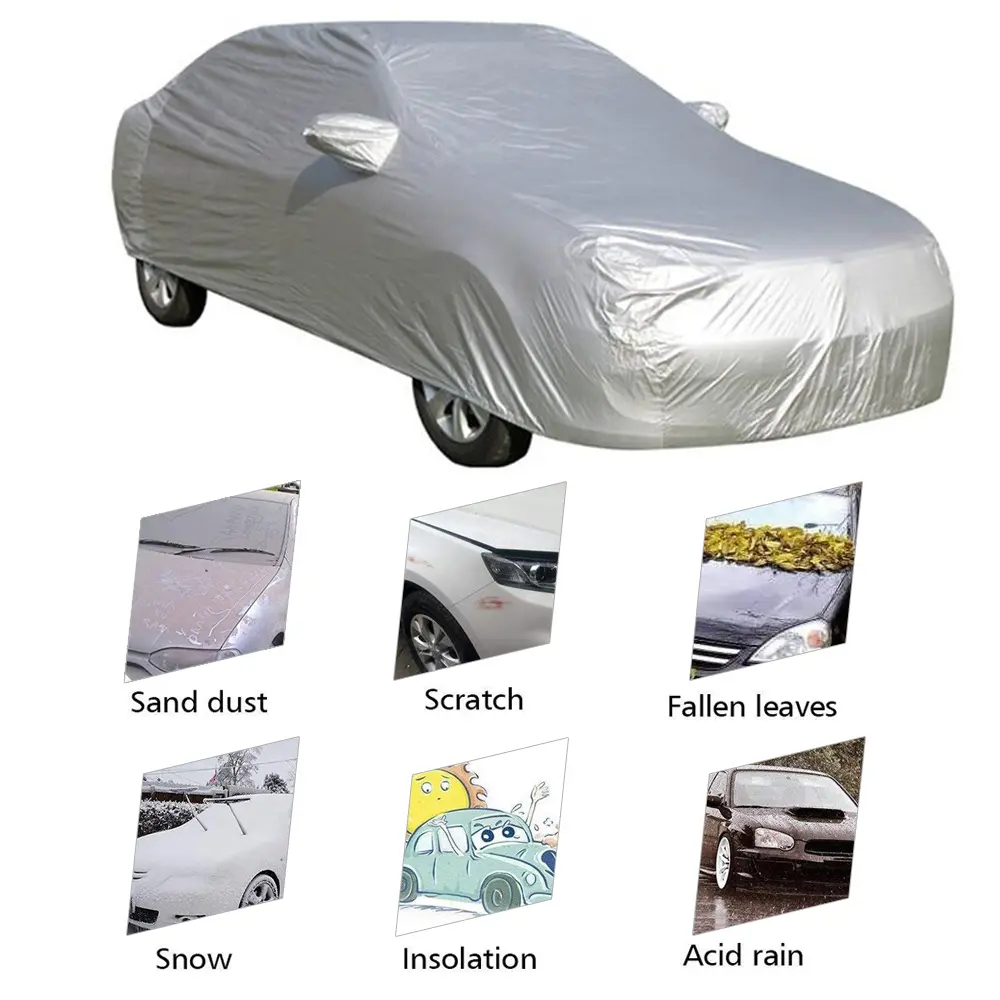 Vislone Universal Full Car Cover Outdoor Indoor UV Protection Sunscreen Heat Protection Dustproof  Scratch-Resistant Sedan Suit