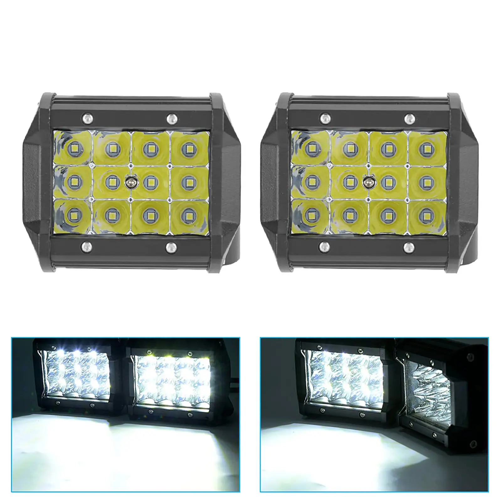 1 Pair 4inch 4-Row 36W LED  Working Light Bar Driving Lamp Car Truck Modification Car LED Work Light 36W Car Work Light