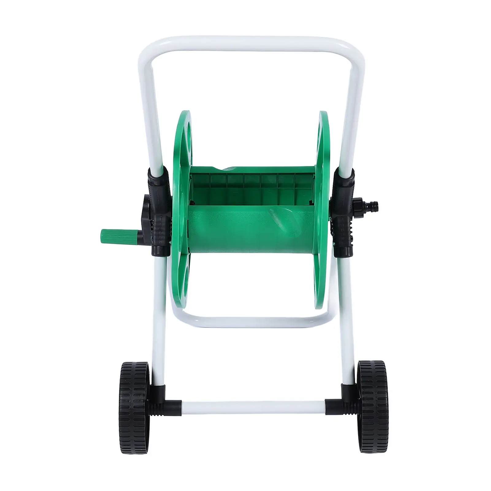 Hose Storage Stand with Wheels Water Hose Reel Cart Green PP Labor Saving with Wheels Hand Push Hose Storage Cart for Garden