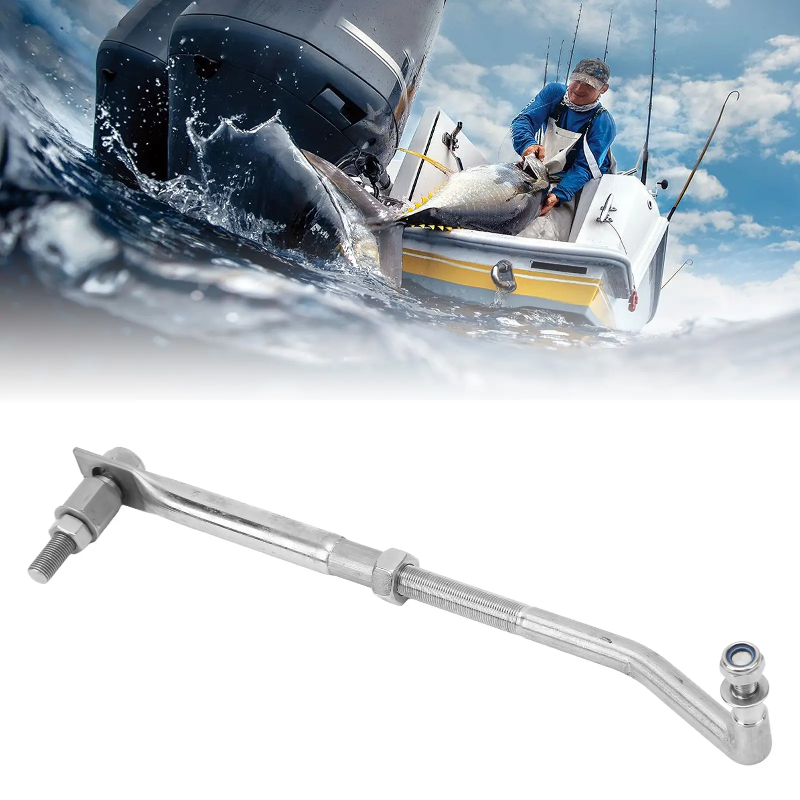Outboard Motor Steering Link Lightweight  Outboard Steering Arm Chemical Resistant for 15HP To 200HP Outboard Engine