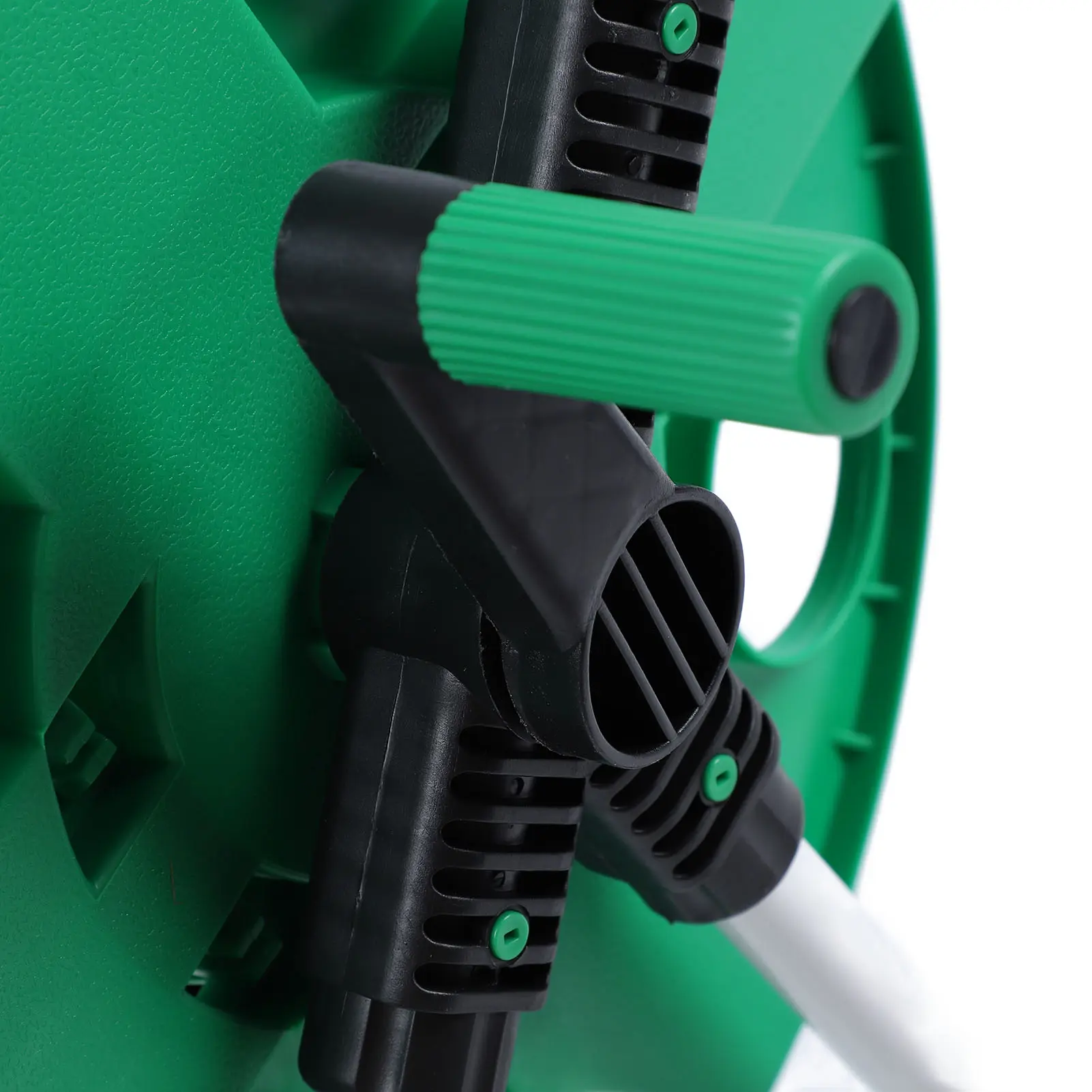 Hose Storage Stand with Wheels Water Hose Reel Cart Green PP Labor Saving with Wheels Hand Push Hose Storage Cart for Garden