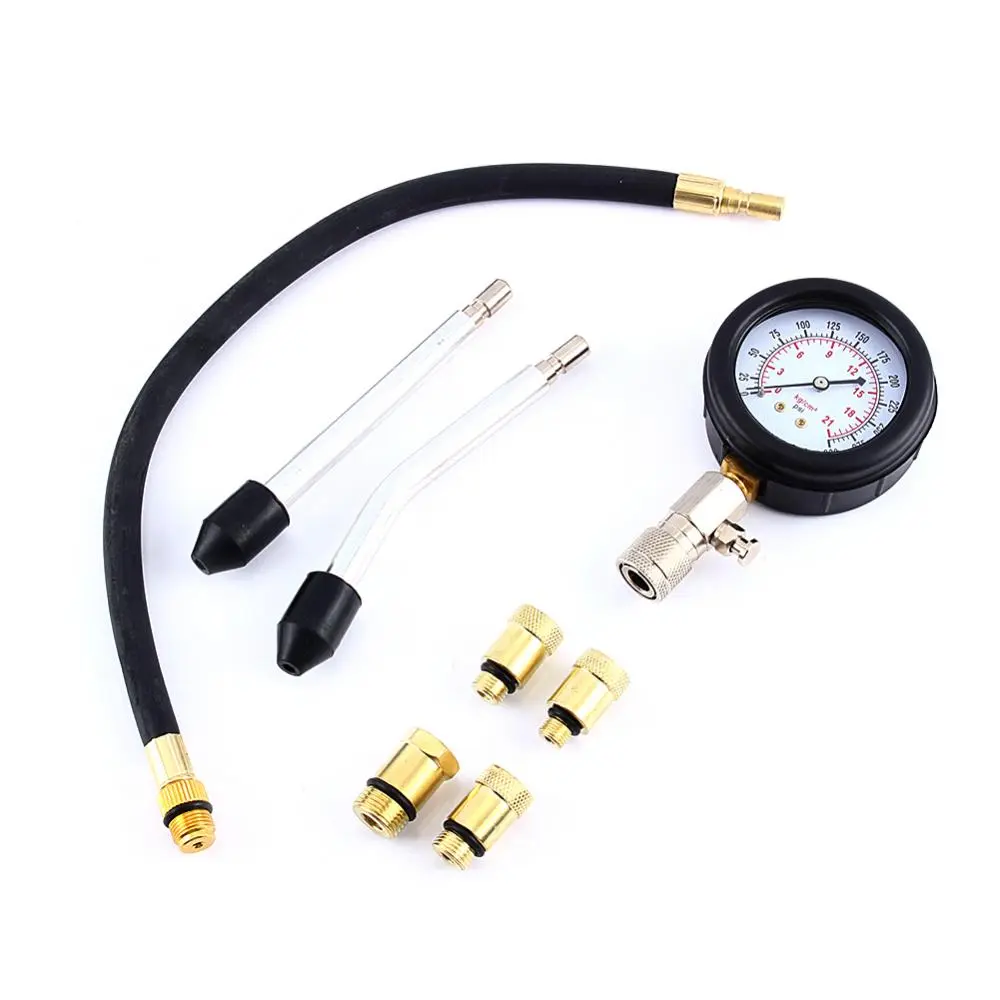 Cylinder Compression Gauge Motorcycle Tool Kit Petrol Engine Compression Tester Test Gauge Kit Car Motorcycle Garage Tools Case