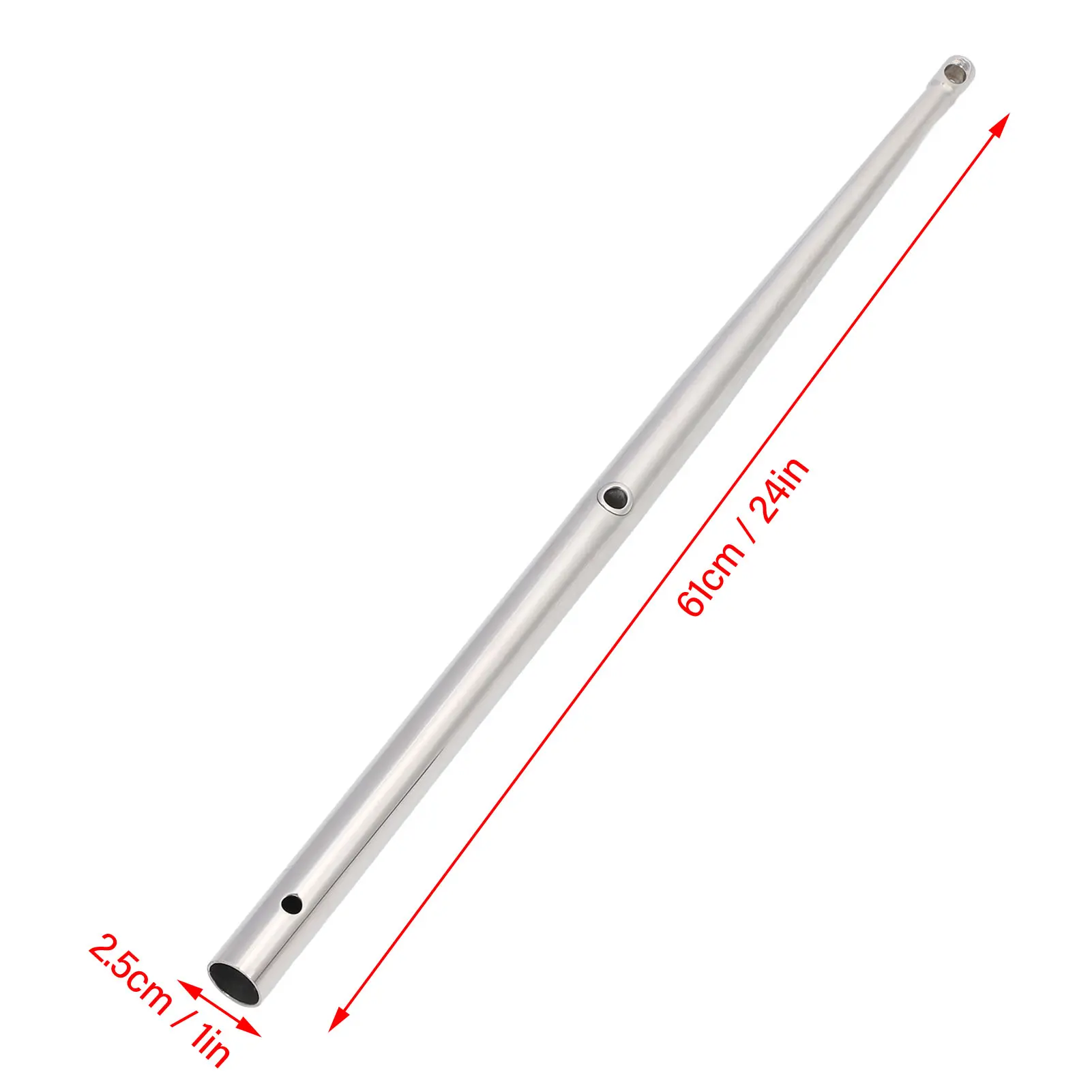 610mm Boat Stanchion Tube 316 Stainless Steel Rustproof Rugged Construction Long Durability for Marine Boat Boat Stanchion Pole