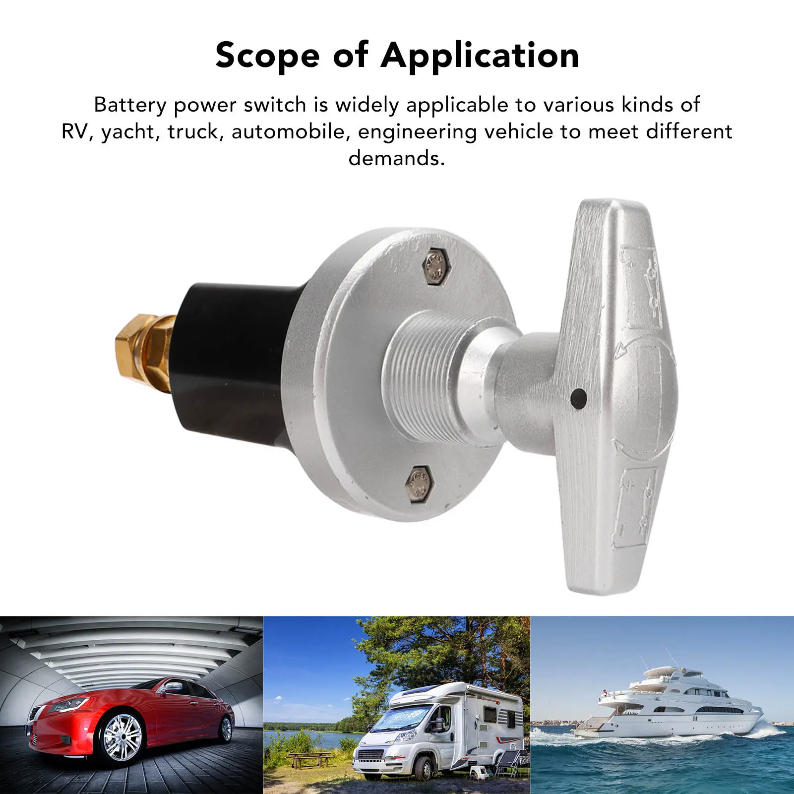 Battery Power Cutoff  12V 500A Rated Waterproof   for Car Boat RV Battery Power Master