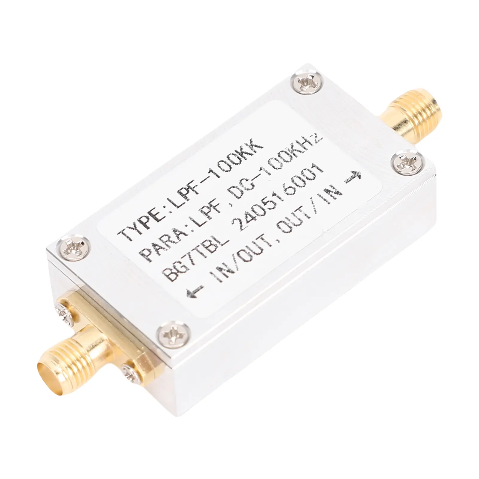 Low Pass Band Filtering Module Low Pass Filter 100K SMA Interface 100KHZ Aluminium Alloy Low Pass Band Filtering Board