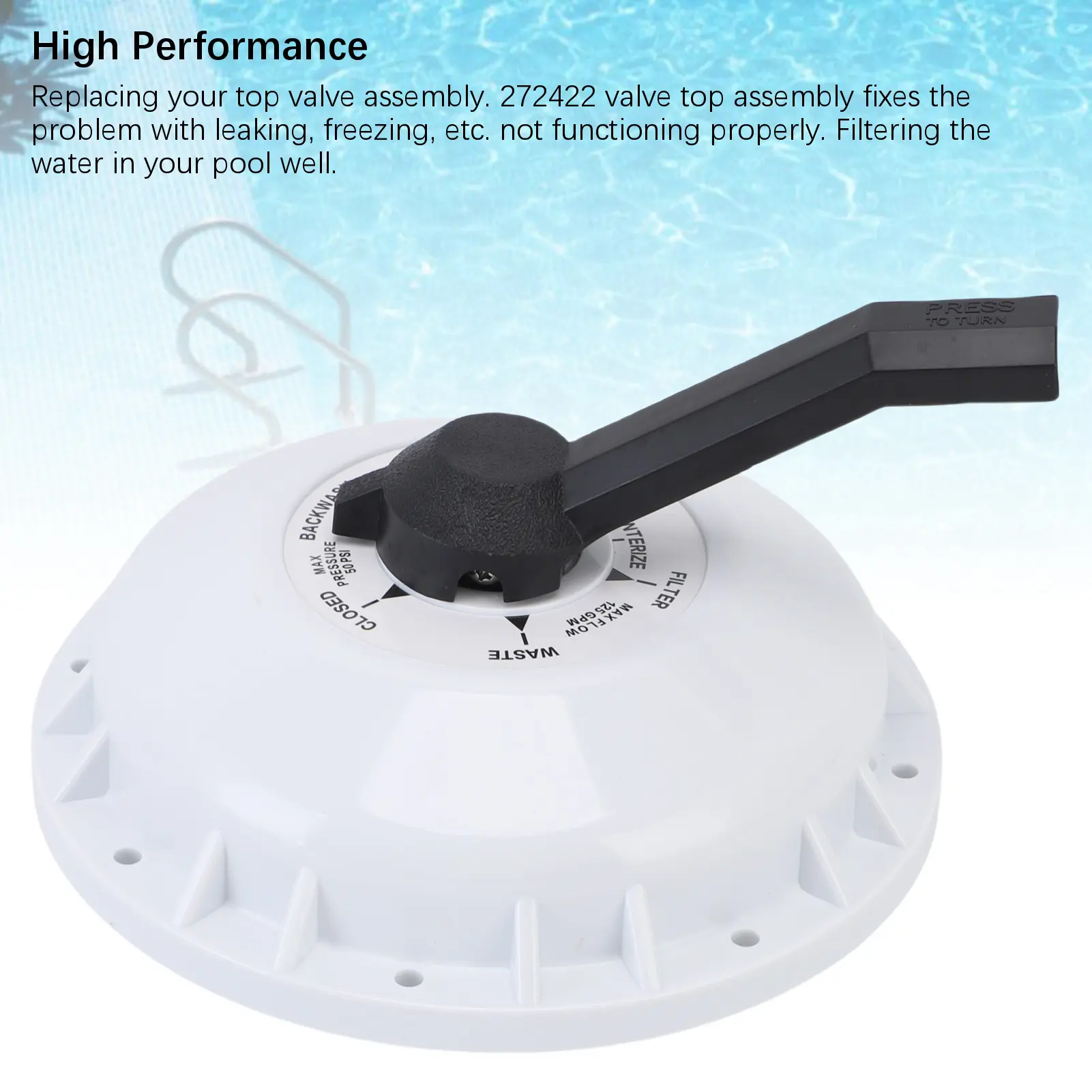 Valve Top Assembly Compression Spring ABS Pool Valve Top Assembly Efficient for Upgrading Replacement for 261142 261049 261050