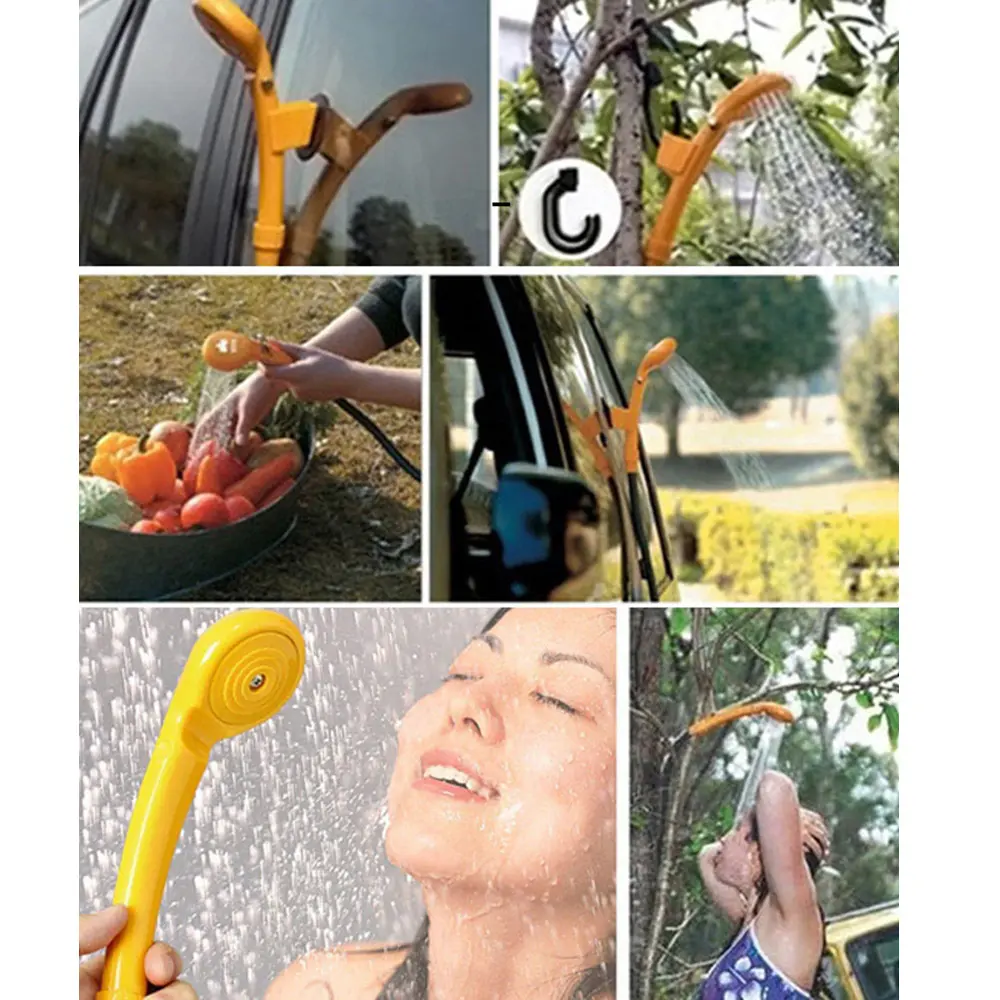 Portable Car Shower Washing Tool 12V - Pumps Water from Bucket Into Steady, Gentle Shower Stream for Camping Traveling Beach