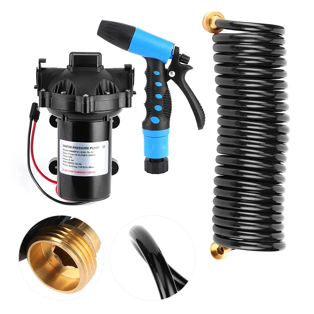 Cleaning Accessory Deck Wash Pump Kit Washdown Deck Cleaning Pump Kit 12V Fresh Sea Water  5.0 GPM for Rv Boat Marine