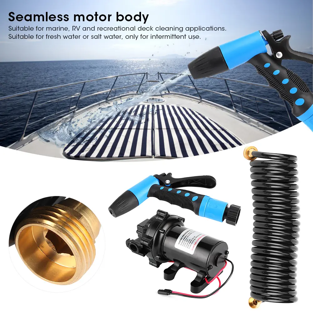 Cleaning Accessory Deck Wash Pump Kit Washdown Deck Cleaning Pump Kit 12V Fresh Sea Water  5.0 GPM for Rv Boat Marine