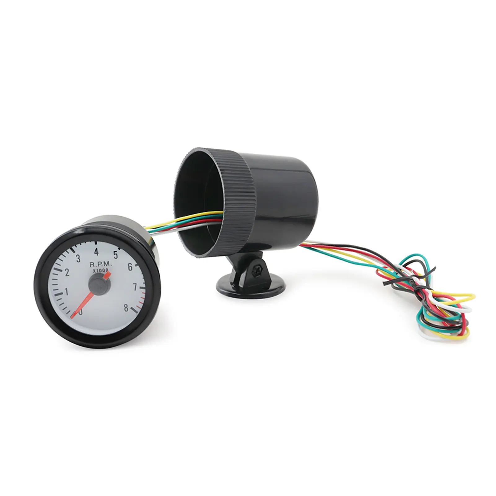 Tachometer Tach Gauge with Black Holder Cup for Auto Car 2'' 52mm 0-8000RPM Blue LED Light
