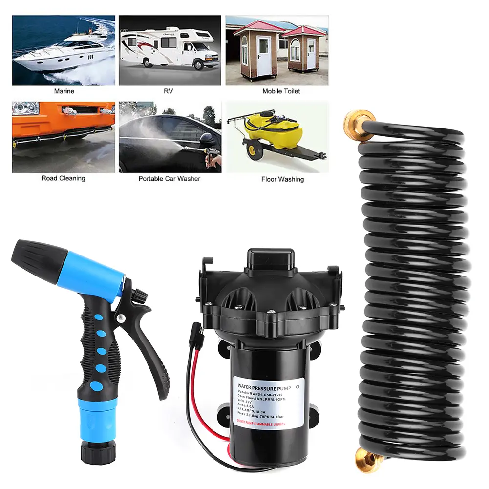 Cleaning Accessory Deck Wash Pump Kit Washdown Deck Cleaning Pump Kit 12V Fresh Sea Water  5.0 GPM for Rv Boat Marine
