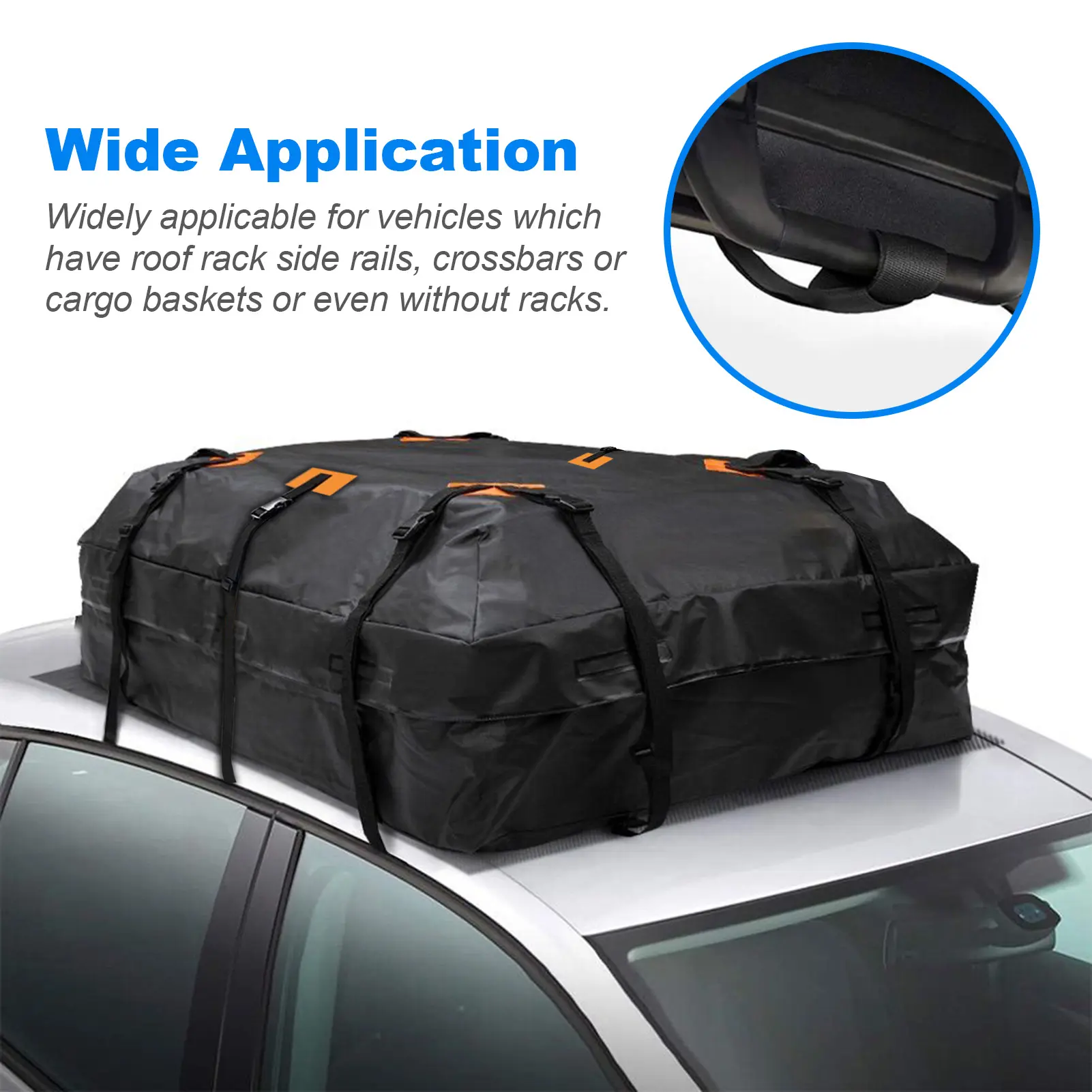 600D Waterproof Cargo Bag Car Roof Cargo Carrier Universal Luggage Bag Storage Cube Bag 20 Cubic feet  for All Cars