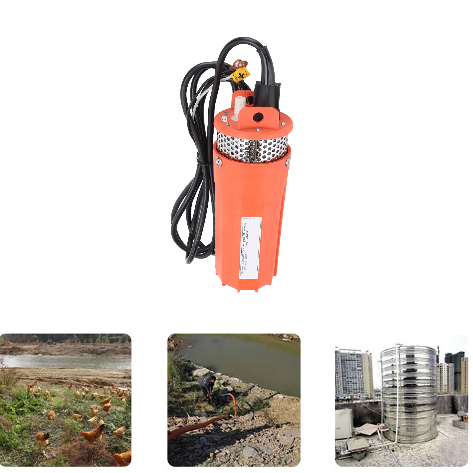 Well Pump Solar Battery Submersible Pump Solar Energy Submersible Pump Small High  Large  for Outdoor River  12V