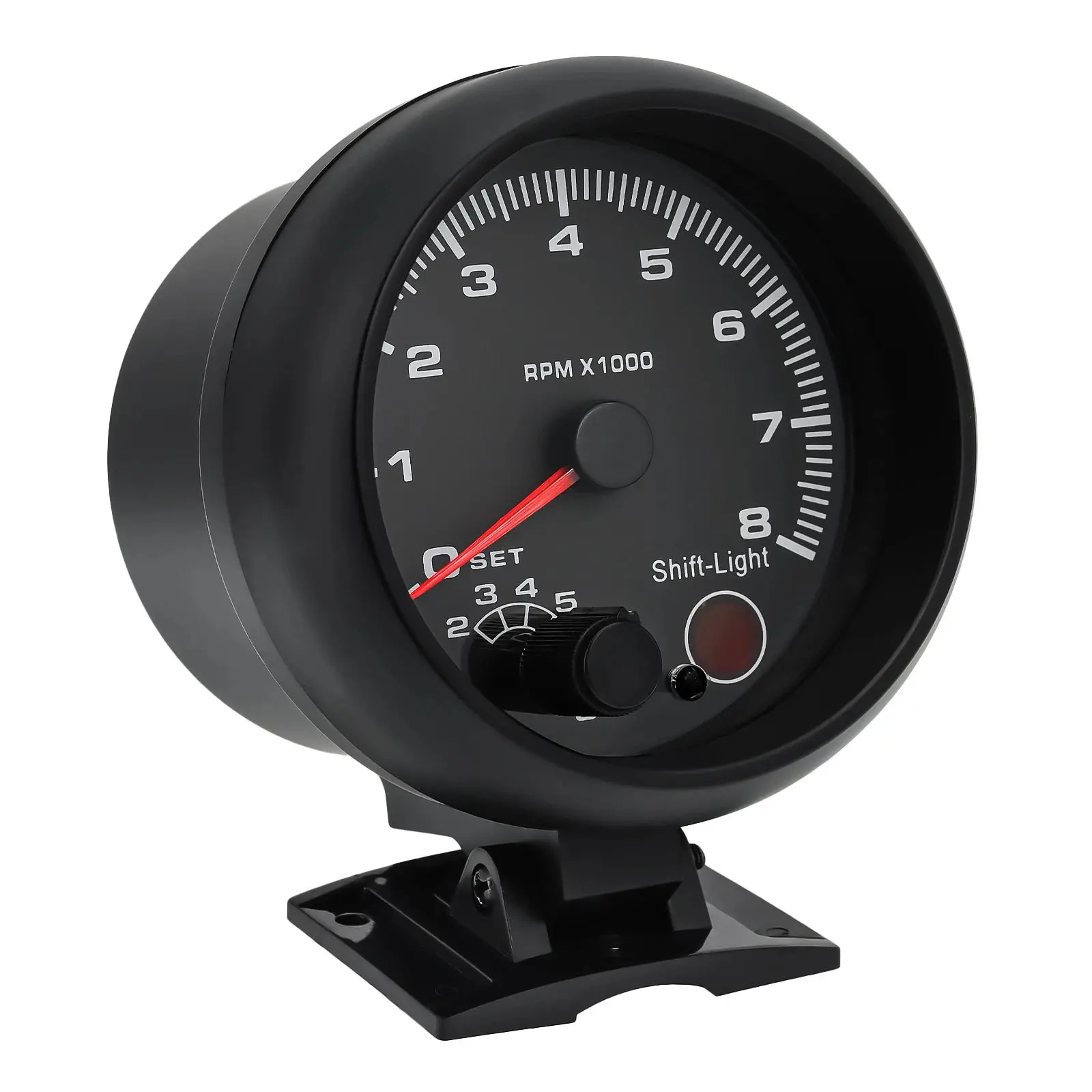 1 2 3 4 5 6 7 8 cylinder tachometer 3.75'' Car  Black Tachometer Gauge Blue Inter Shift light 0-8000 RPM car tachometer