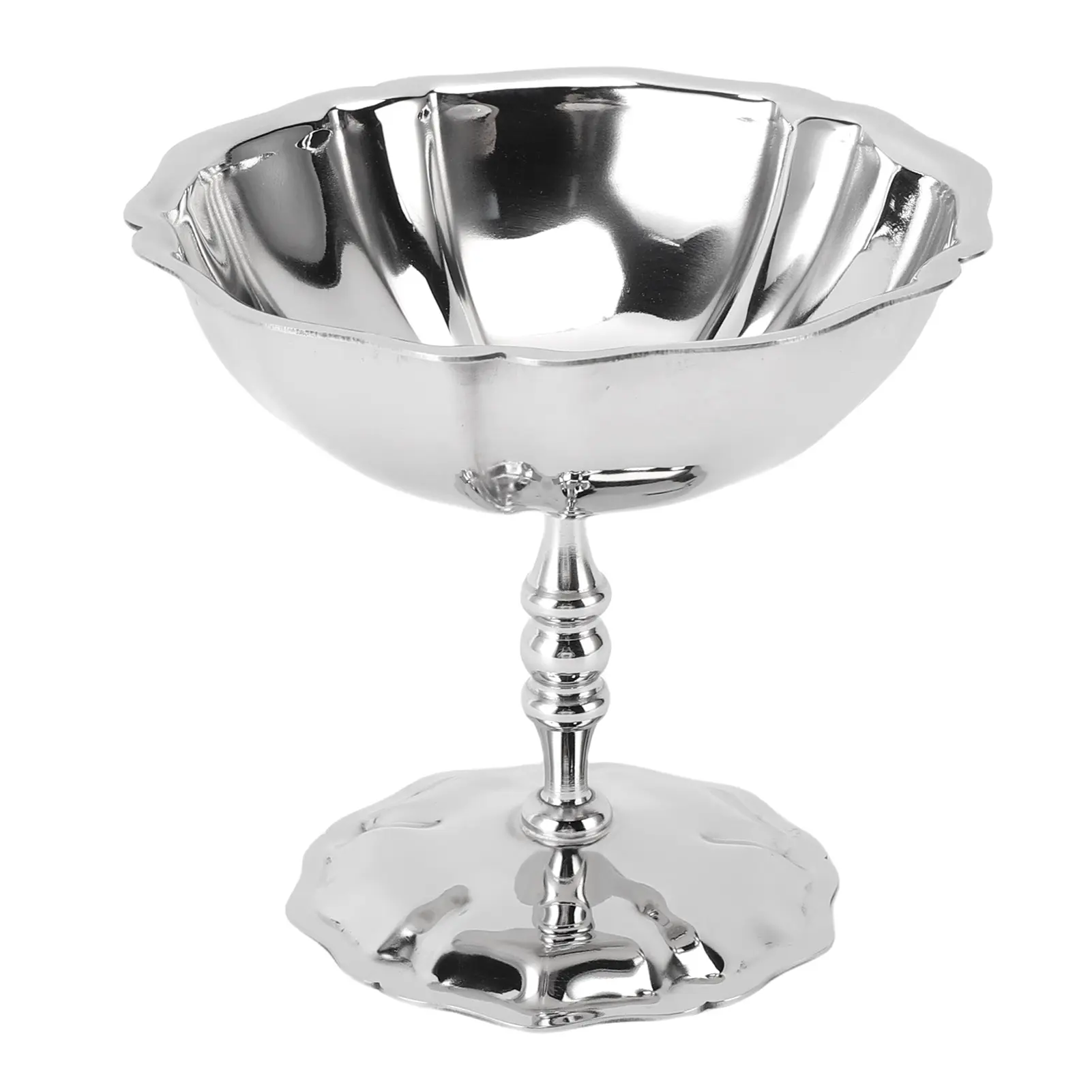 Dessert Dish Cup with Base 304 Stainless Steel Serving Bowl for Snacks Pudding Ice Cream Salad Fruit Yogurt Dessert Serving Cup
