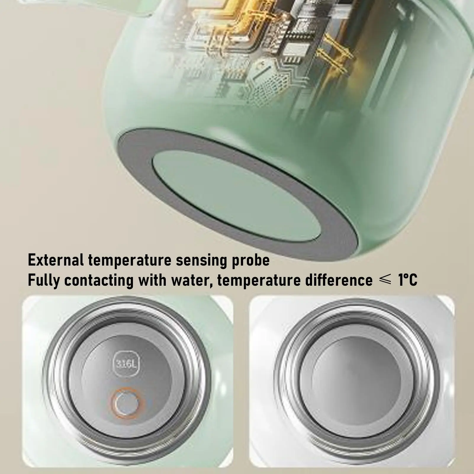 Portable Electric Kettle Heater Cup Easy To Clean 500ml 5 Temperature Settings 5200mAh Travel Electric Kettle Safe for Camping