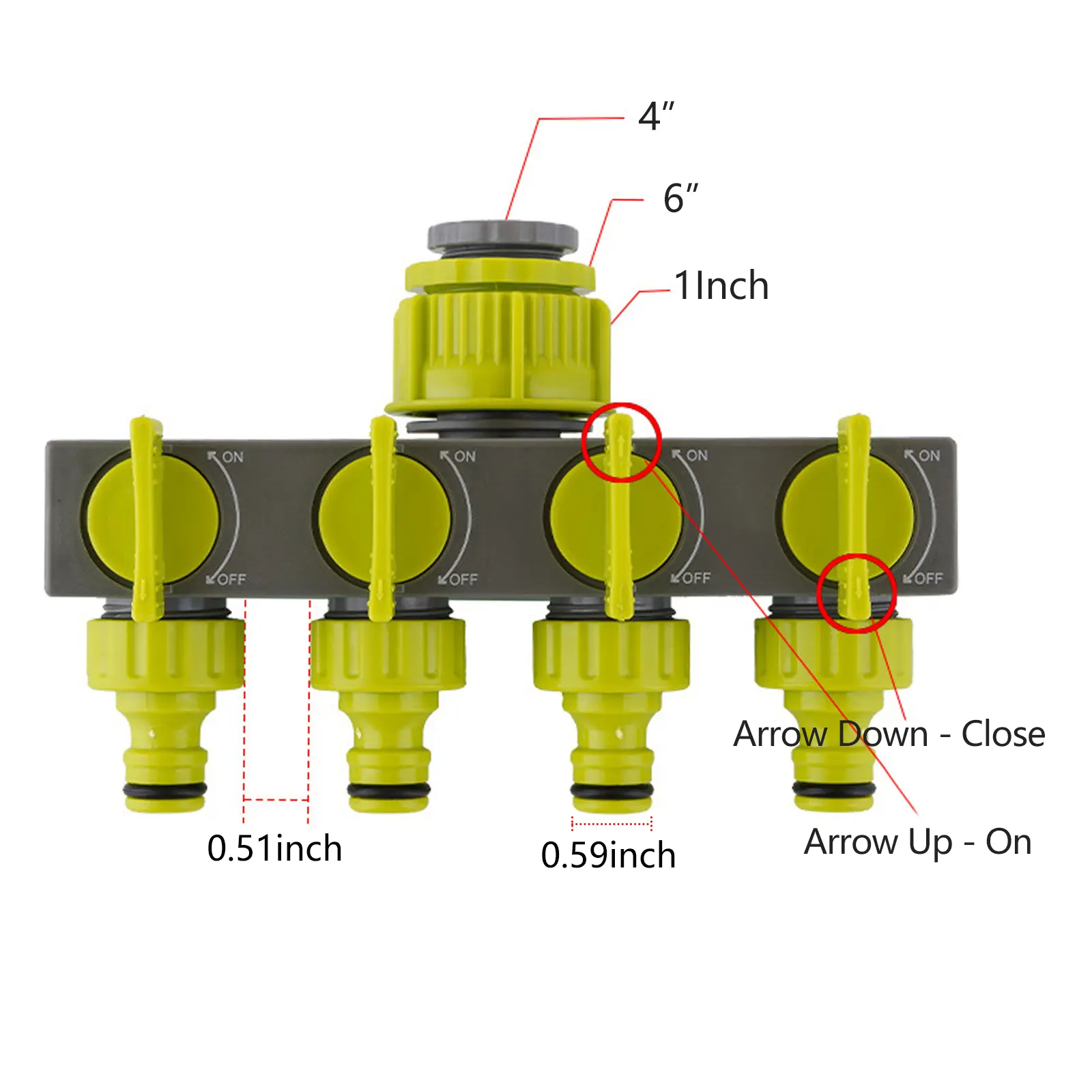 4 Way Garden Hose Splitters Faucet Diverter Tap Hose Connector Hose Pipe Splitter Water Distributor for Outdoor Faucet Sprinkle
