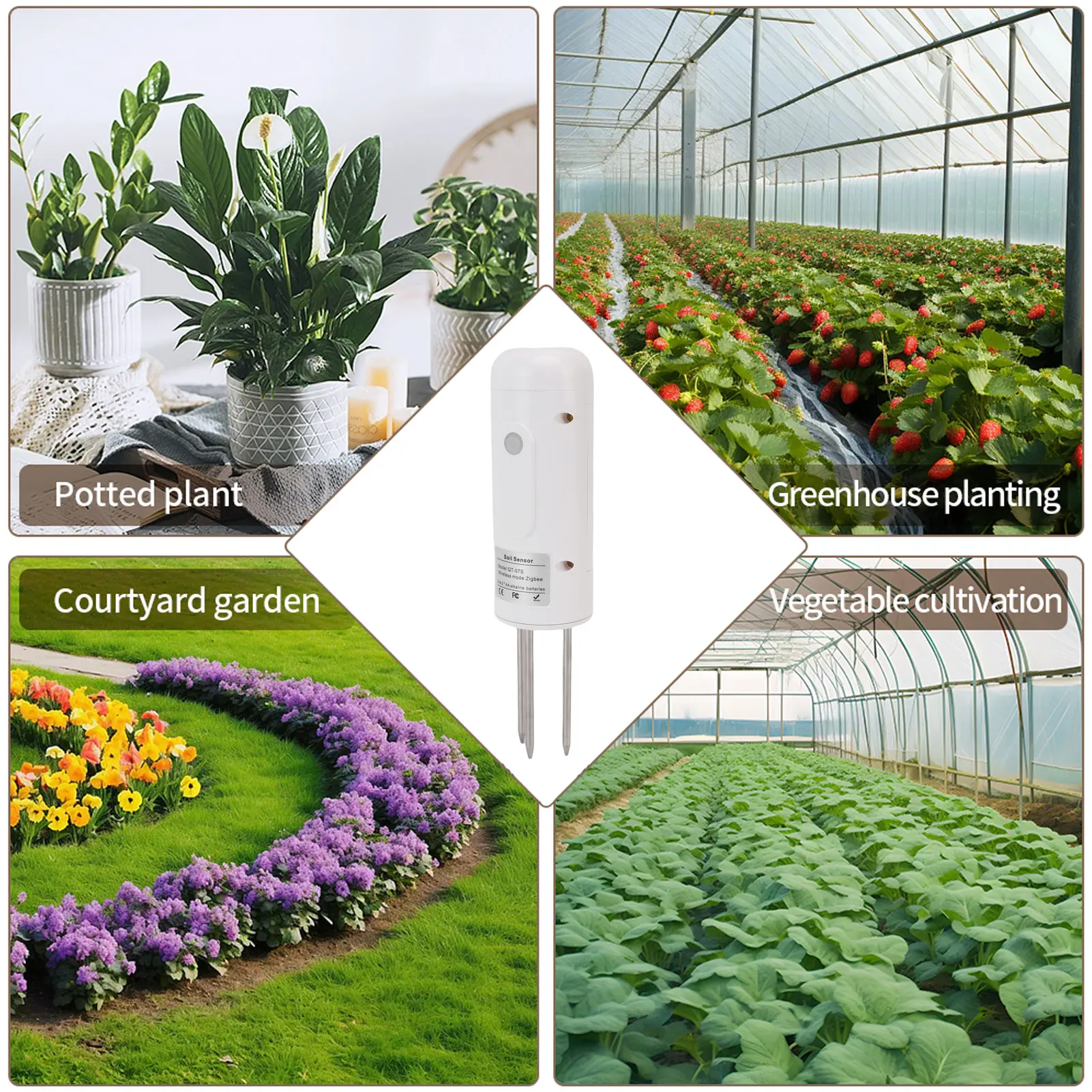Soil Tester for Zigbee Soil Tester for Zigbee for Tuya Wireless IP67 Water Proof Garden Plants Soil Temperature Humidity Sensor