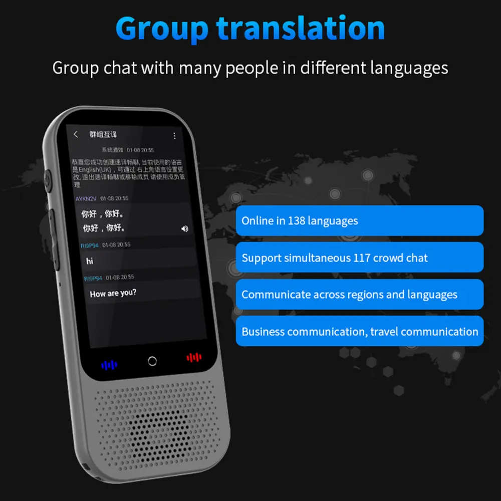 Language Translator Device with 138 Languages Portable Voice Translating 16 Offline Translation Simultaneous Interpretation