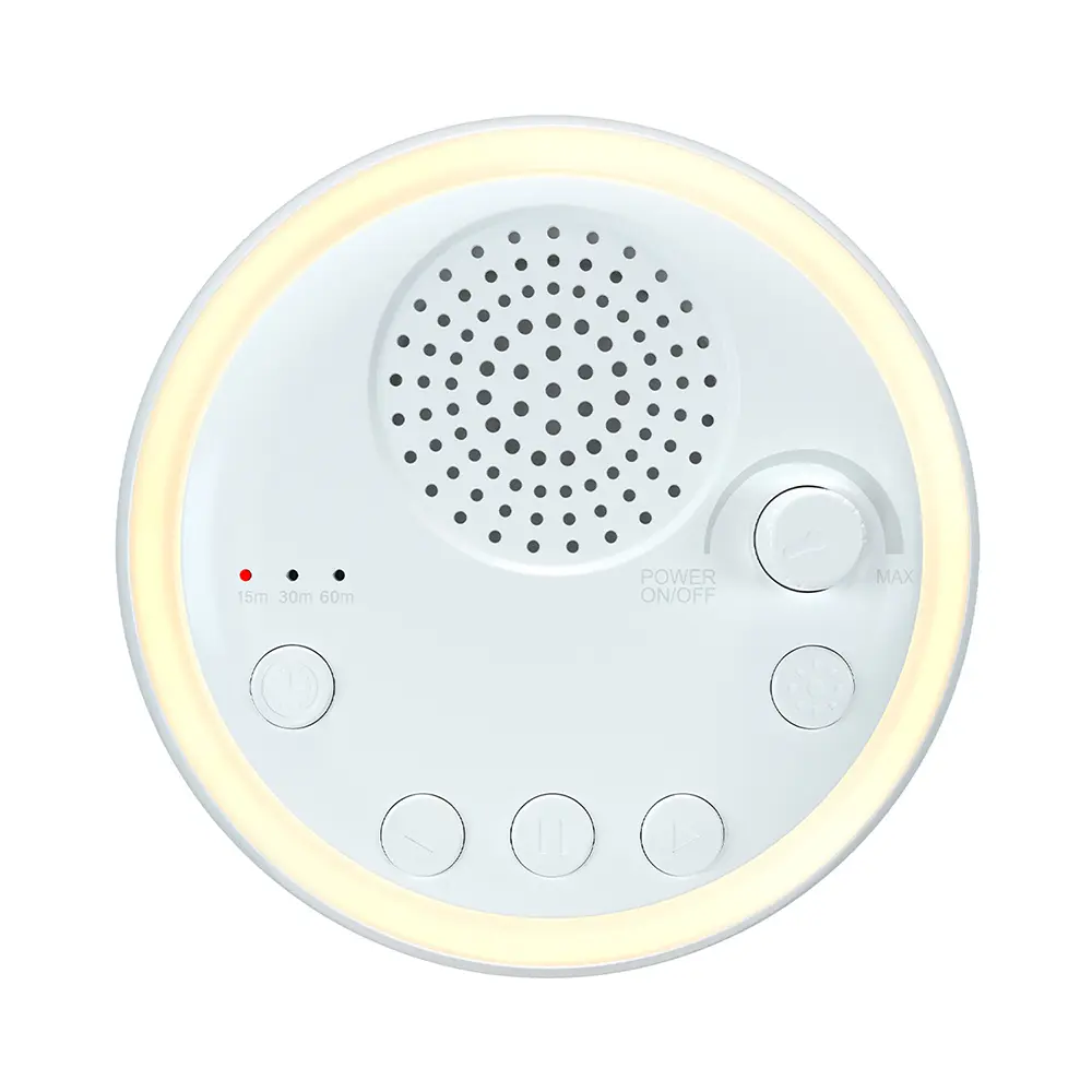 Desktop White Noise Machine Mini Baby Sleep Machine Built-in Night Light 16 Soothing Sounds 15/30/60min Timer with Lanyard USB C