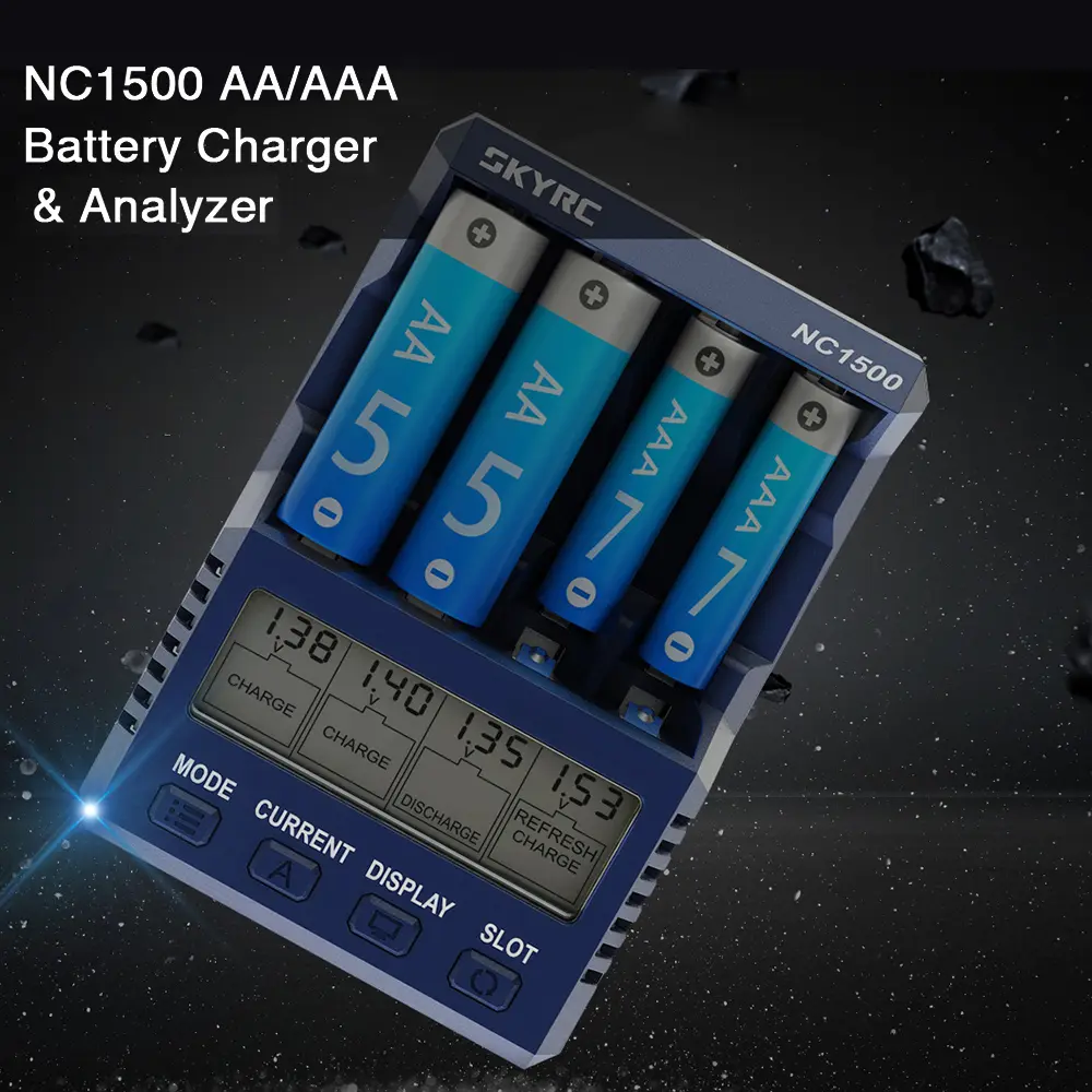 SKYRC NC1500 4-Slot Smart Battery Charger Discharger & Analyzer for AA/AAA Ni-MH Battery