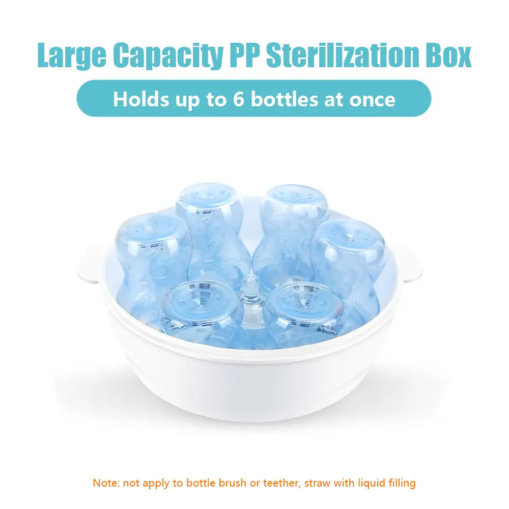 Microwave Bottle Sterilizer Steam Sterilizer Fits 6 Baby Bottles for Baby Bottles Pacifiers Cups Disinfect in 2-6 Minutes