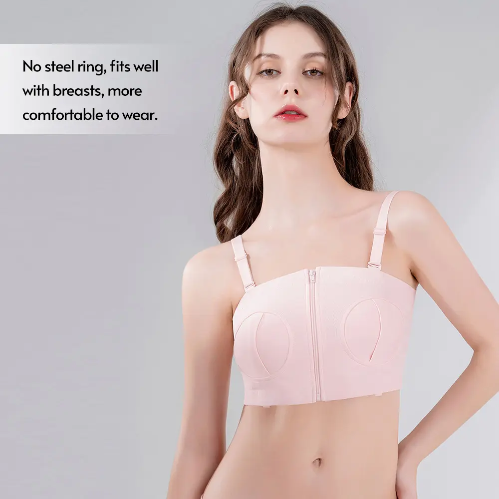 Hands Free Pumping Bra Adjustable Cotton Breast Pump Bra No Steel Ring Nursing Bra for Women Breastfeeding Underwear