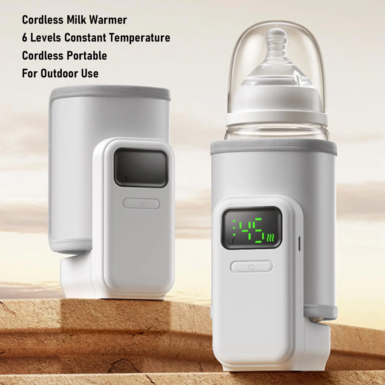 Bottle Warmer Portable Bottle Warmer with Sleeve Rechargeable Constant Temperature Heating Baby Milk Warmer for Outdoor Travel