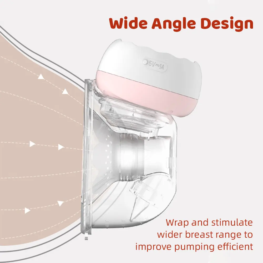 Wearable Breast Pump for Breastfeeding Hand Free Electric Breast Pump 4 Mode 12Suction Level Low Noise180ml Milk Collector