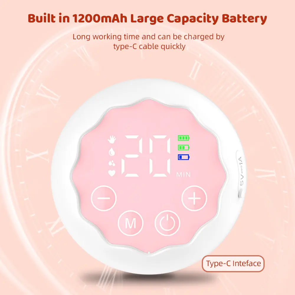 Wearable Breast Pump for Breastfeeding Hand Free Electric Breast Pump 4 Mode 12Suction Level Low Noise180ml Milk Collector