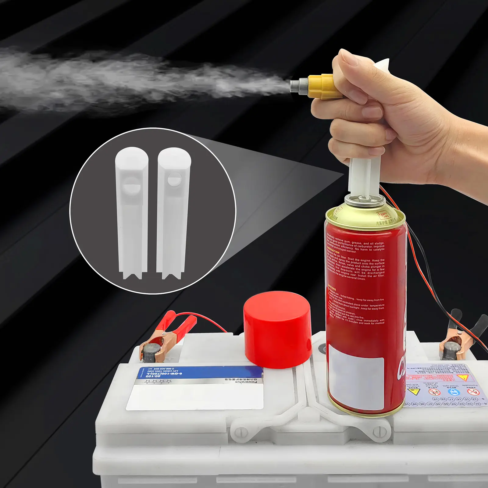 Fuel Injector Tester Adapter for Diagnosis Cleaning of Injectors DIY Cleaning Tool 12V/5V Switchable Short-circuit Protection