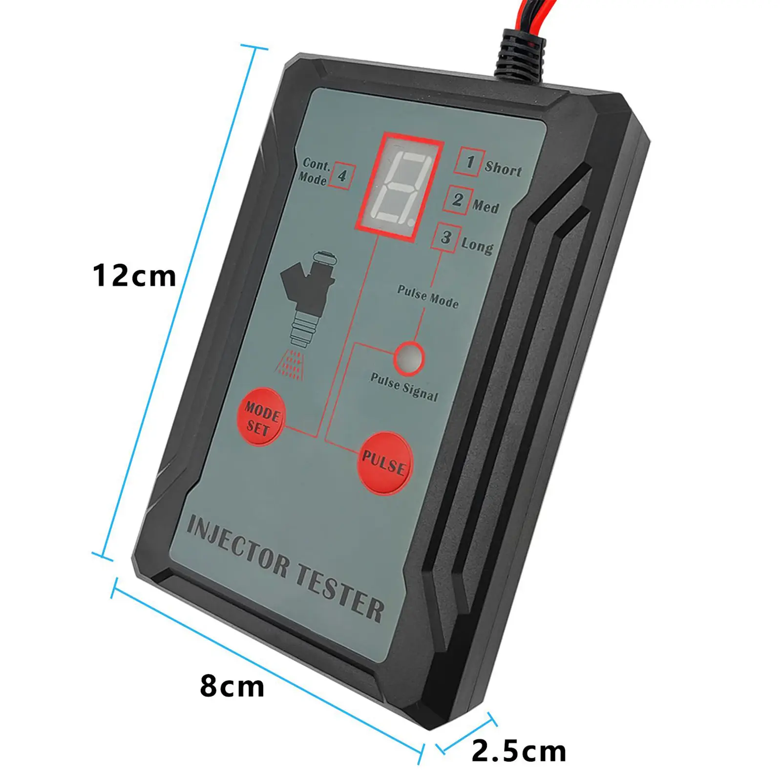Fuel Injector Tester Adapter for Diagnosis Cleaning of Injectors DIY Cleaning Tool 12V/5V Switchable Short-circuit Protection