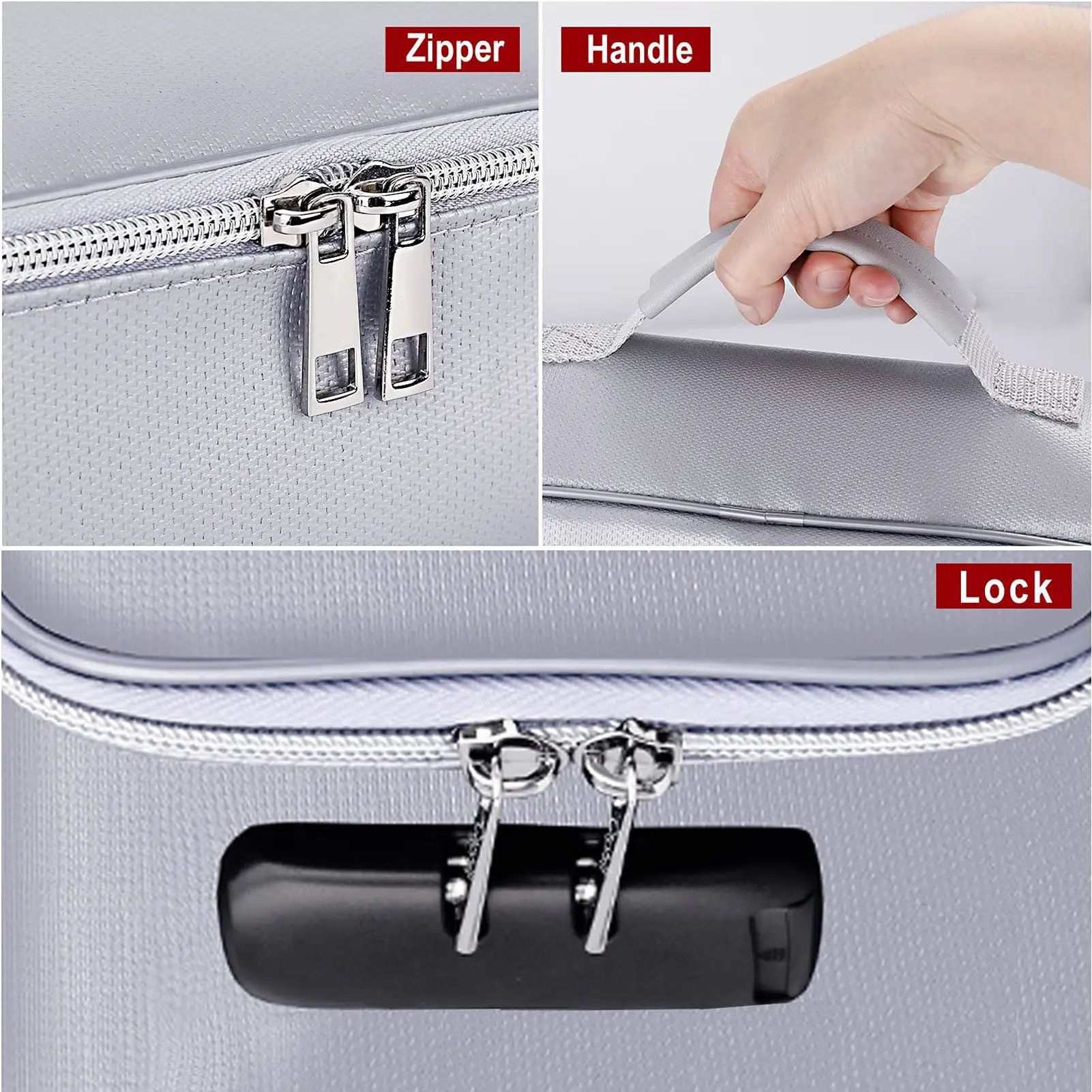 Fireproof File Organizer Safe and Orderly Portable Document Bag Password Lock Silicone Coating Fiberglass for Checks Passports