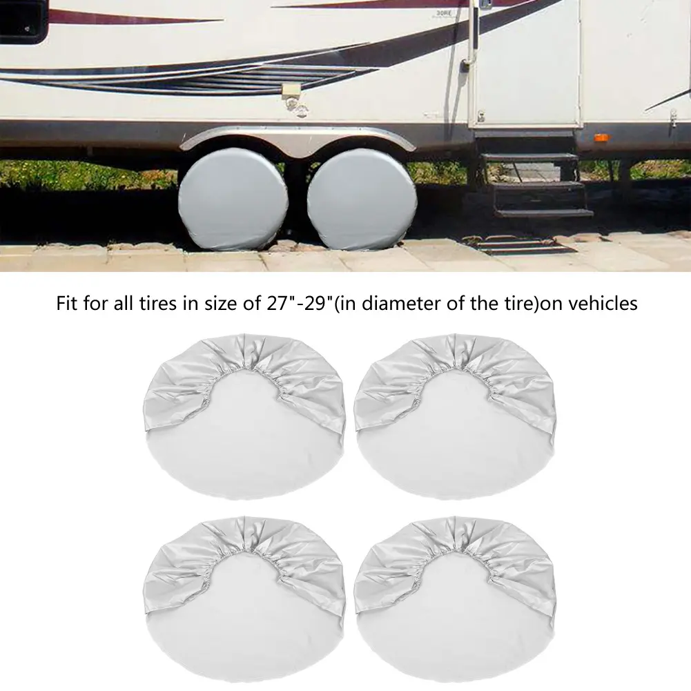 Tire Tyre Cover Tyre Cover Tire Cover 27"-29" Wheel Tire Tyre Silver  Cover for Car  RV SUV Truck Trailer