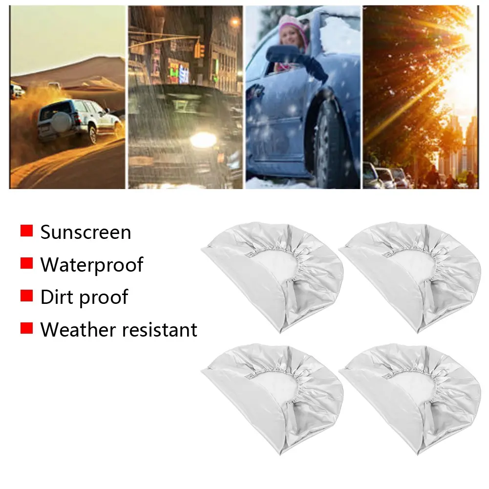 Tire Tyre Cover Tyre Cover Tire Cover 27"-29" Wheel Tire Tyre Silver  Cover for Car  RV SUV Truck Trailer