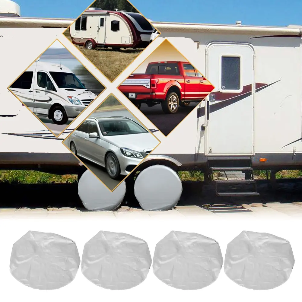 Tire Tyre Cover Tyre Cover Tire Cover 27"-29" Wheel Tire Tyre Silver  Cover for Car  RV SUV Truck Trailer