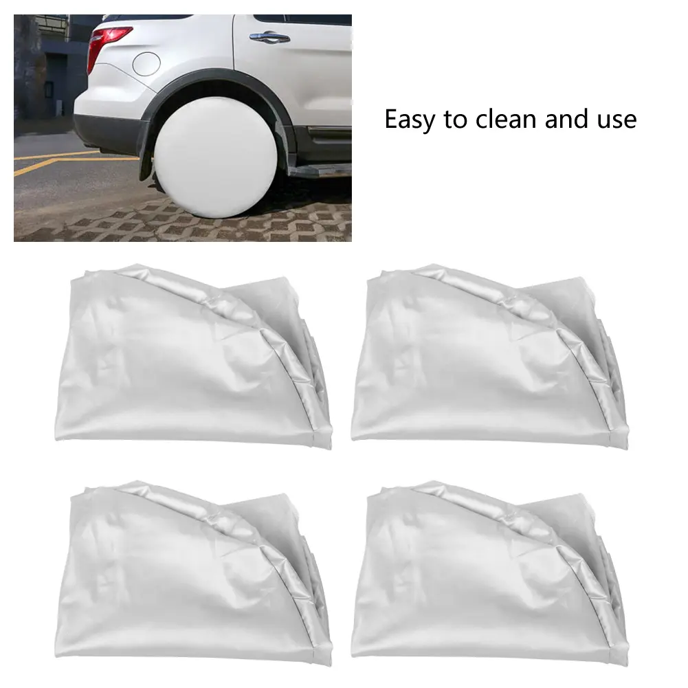 Tire Tyre Cover Tyre Cover Tire Cover 27"-29" Wheel Tire Tyre Silver  Cover for Car  RV SUV Truck Trailer