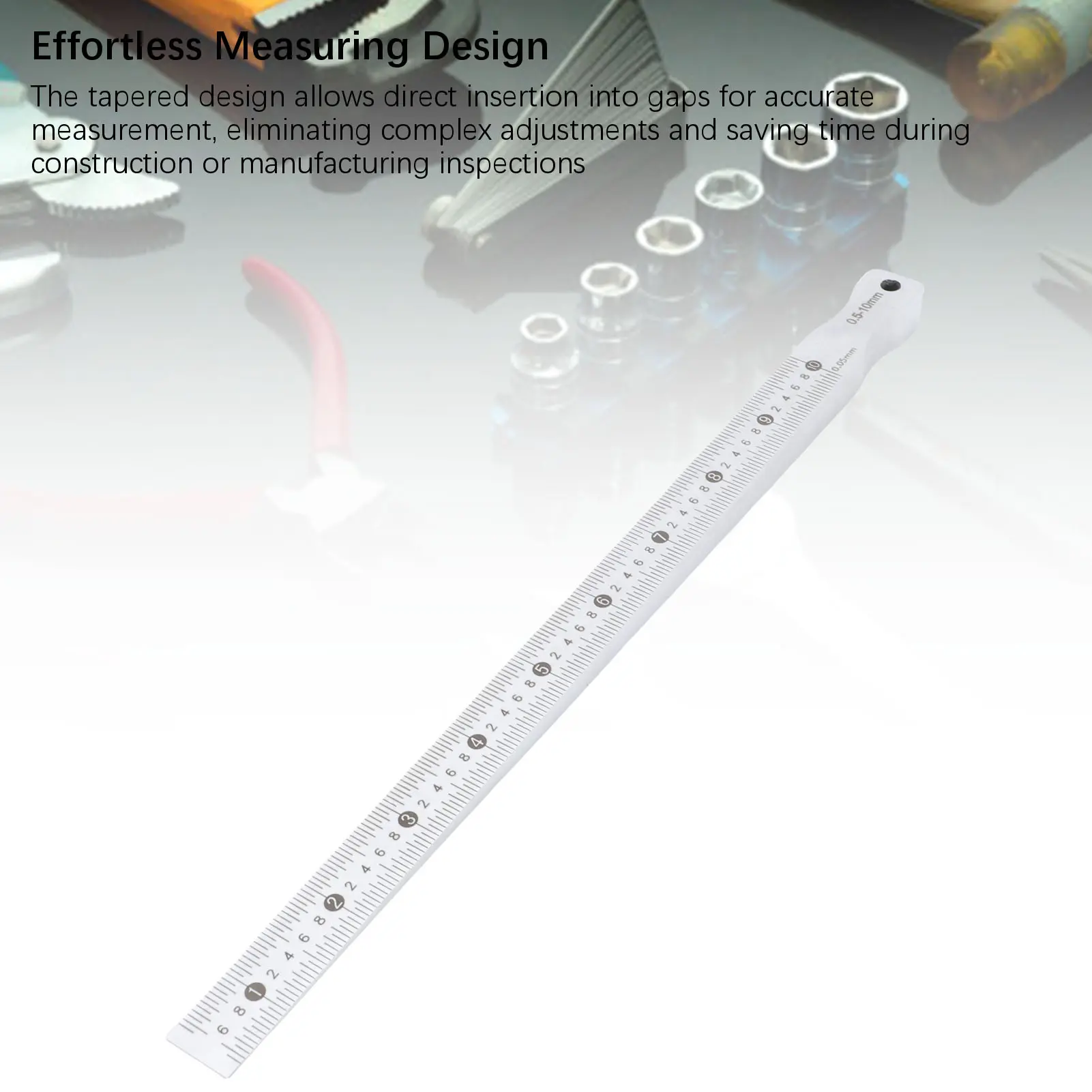 Feeler Ruler Stainless Steel Insert Crevice Measuring Tool for Crevice Flatness Detection 0.5-10mm  Measuring Ruler